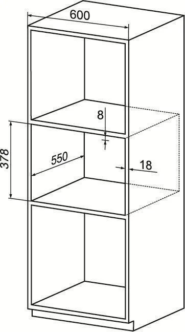 MPM MPM-25-KMI-01 Εντοιχιζόμενος Φούρνος Μικροκυμάτων με Grill 25lt Μαύρος