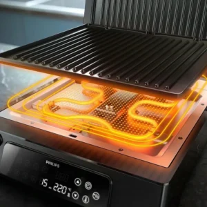 Philips Τοστιέρα Γκριλιέρα με Αποσπώμενες Πλάκες 2200W Μαύρη HD6307/70