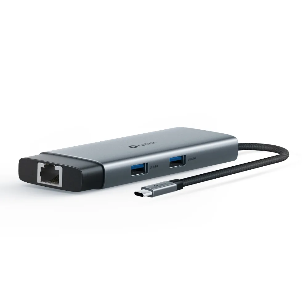 TP-LINK USB-C Docking Station με HDMI 4K PD Ethernet Γκρι (UH6120C)