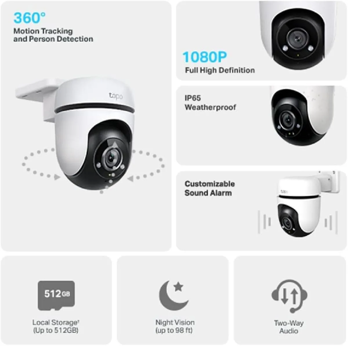TP-Link Tapo C500 Θόλος Κάμερα ασφαλείας IP Υπαίθρια 1920 x 1080 εικονοστοιχεία Ανώτατο όριο