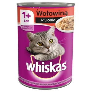 Whiskas Υγρή Τροφή για Ηλικιωμένες Γάτες σε Κονσέρβα με Βοδινό 400gr S9105605