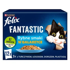Purina Felix Fantastic Υγρή Τροφή για Γάτες σε Φακελάκι με Σολομό και Τόνο 12x85gr