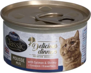 Butcher's Pet Care Classic Delicious Dinners Υγρή Τροφή για Ηλικιωμένες Γάτες σε Κονσέρβα με Σολομό χωρίς Γλουτένη 85gr