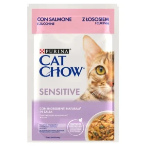 Purina Cat Chow Sensitive Υγρή Τροφή για Ενήλικες Γάτες σε Φακελάκι με Σολομό 85gr