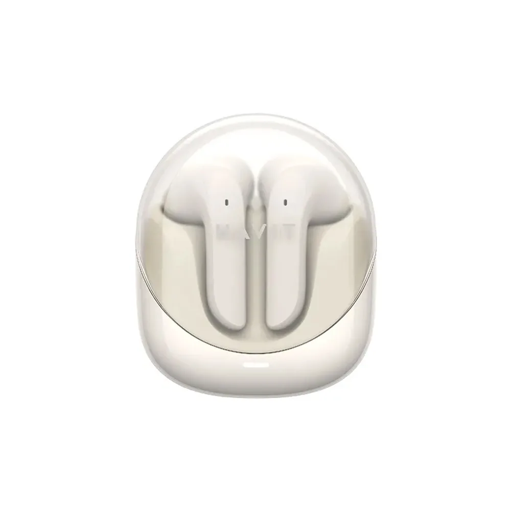 Havit TW974 Earbud Bluetooth Handsfree Ακουστικά με Αντοχή στον Ιδρώτα και Θήκη Φόρτισης Μπεζ