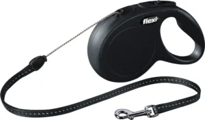 Flexi Πτυσσόμενο Λουρί/Οδηγός Σκύλου Ιμάντας Leash σε Μαύρο χρώμα 8m έως 12kg 80278