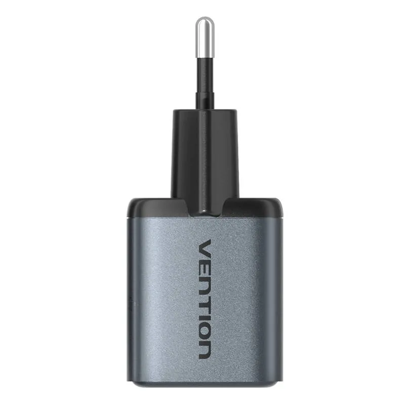 Vention Φορτιστής Χωρίς Καλώδιο GaN με USB-A και USB-C 30W Μαύρος