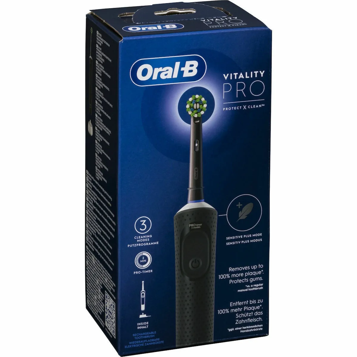 Oral-B Vitality Pro Protect X Clean Ηλεκτρική Οδοντόβουρτσα με Χρονομετρητή Μαύρη