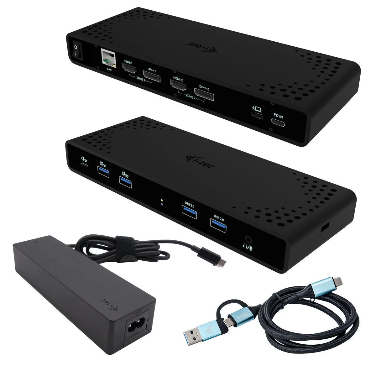 i-tec USB-C Docking Station με HDMI/DisplayPort 4K PD Ethernet και σύνδεση 2 Οθονών Μαύρο (CADUA4KDOCKPDB100)