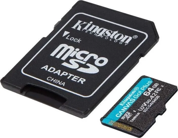 Kingston microSDXC 64GB Class 10 U3 V30 A2 UHS-I με αντάπτορα