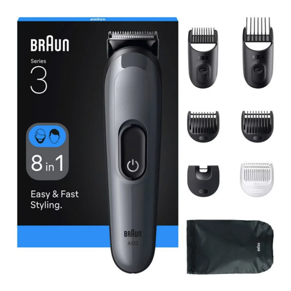 Braun Επαναφορτιζόμενη Κουρευτική Μηχανή Γκρι AIO3540