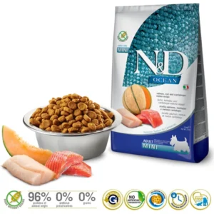 Farmina N&D Ocean Adult Mini 2.5kg Ξηρά Τροφή χωρίς Σιτηρά & Γλουτένη για Ενήλικους Σκύλους Μικρόσωμων Φυλών με Κολοκύθα