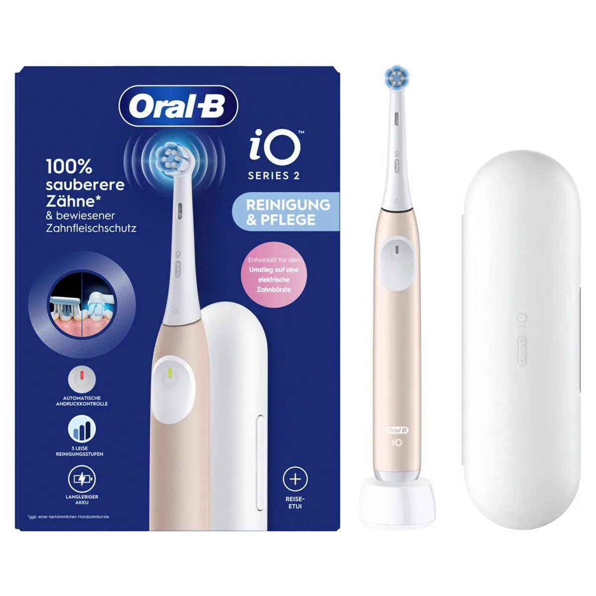 Oral-B iO Series 2 Ηλεκτρική Οδοντόβουρτσα με Αισθητήρα Πίεσης και Θήκη Ταξιδίου Calm Pink
