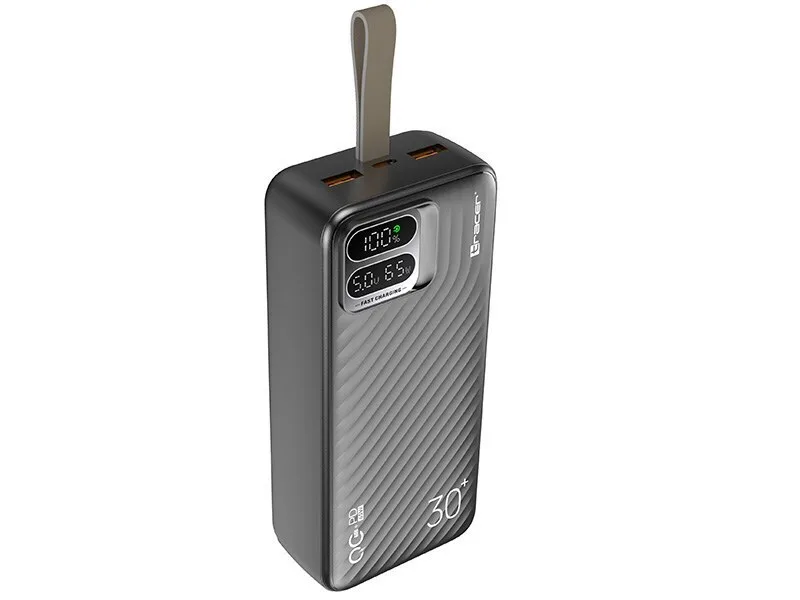 Tracer Blaze Power Bank 30000mAh 65W με 2 Θύρες USB-A και Θύρα USB-C Μαύρο