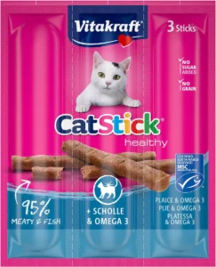 Vitakraft Cat Mini με καλκάνι και Ωμέγα-3 - λιχουδιές για γάτες 18g - 3 τεμάχια