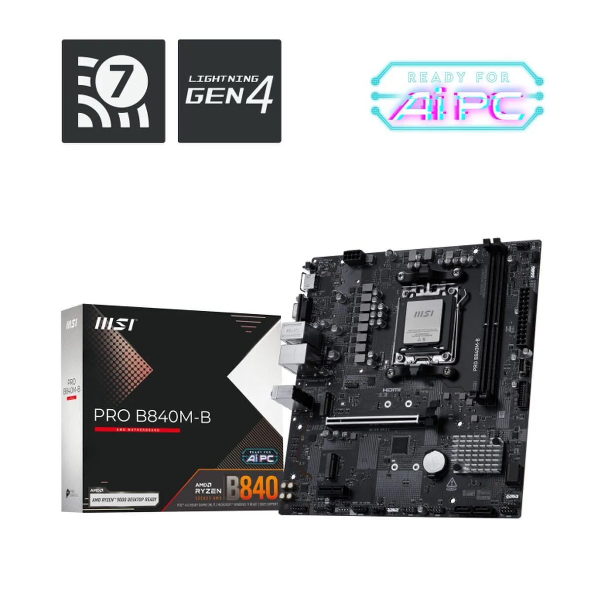 MSI PRO B840M-B Motherboard Micro ATX, AMD AM5