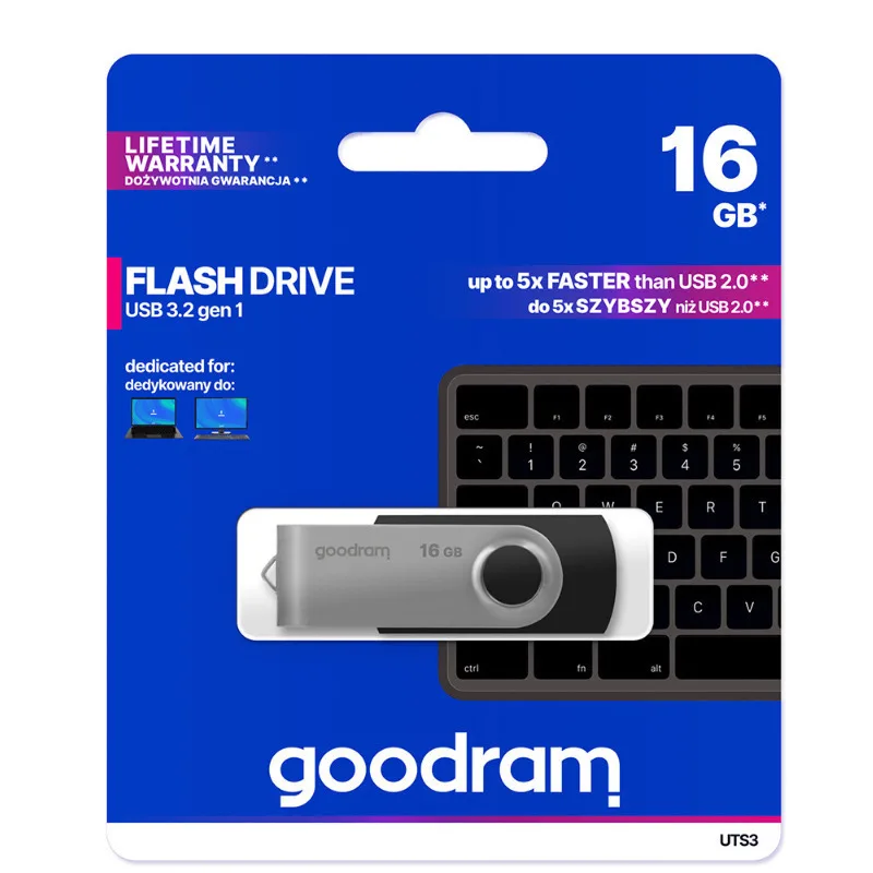 GoodRAM UTS3 16GB USB 3.0 Stick Μαύρο