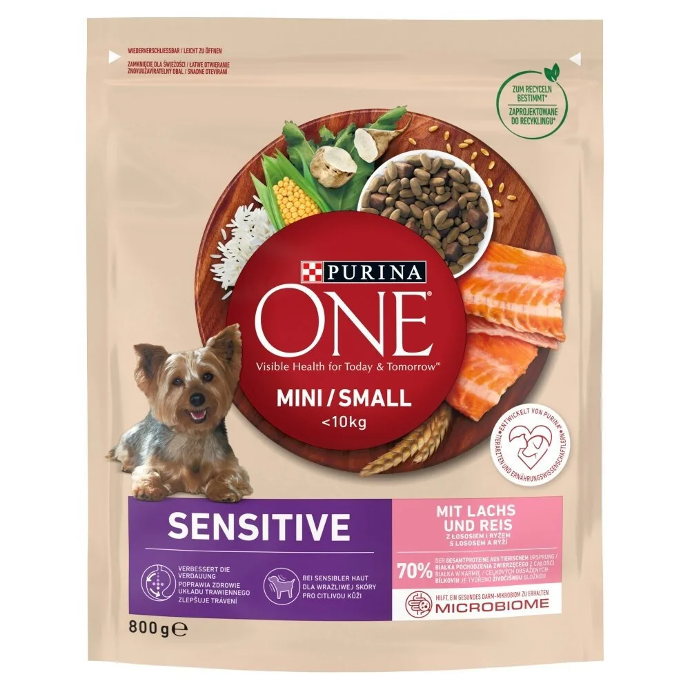 Purina One Υγρή Τροφή Σκύλων σε Φακελάκι με Ρύζι και Σολομό 800gr