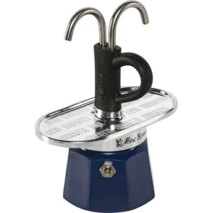 Bialetti Moka Μπρίκι Espresso Set MINI Express MR Joyful Memories + 2 φλιτζάνια Μπλε