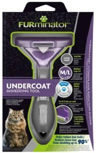 FURminator Longhaired Cats M L Βούρτσα Medium/Large για Μακρύτριχες Γάτες Μωβ